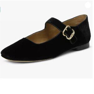 Milooey shoes Women Classic Square Toe Mary Jane Flats Comfy Ankle Strap Black